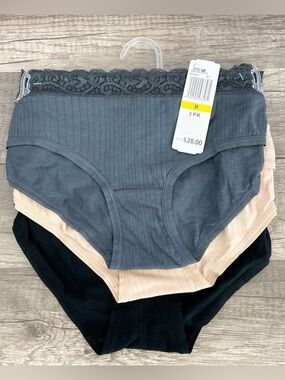 New Felina 3 Pack Hipster Underwear Panties Size Medium